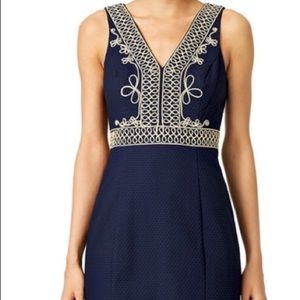 Lily Pulitzer navy and gold shift dress